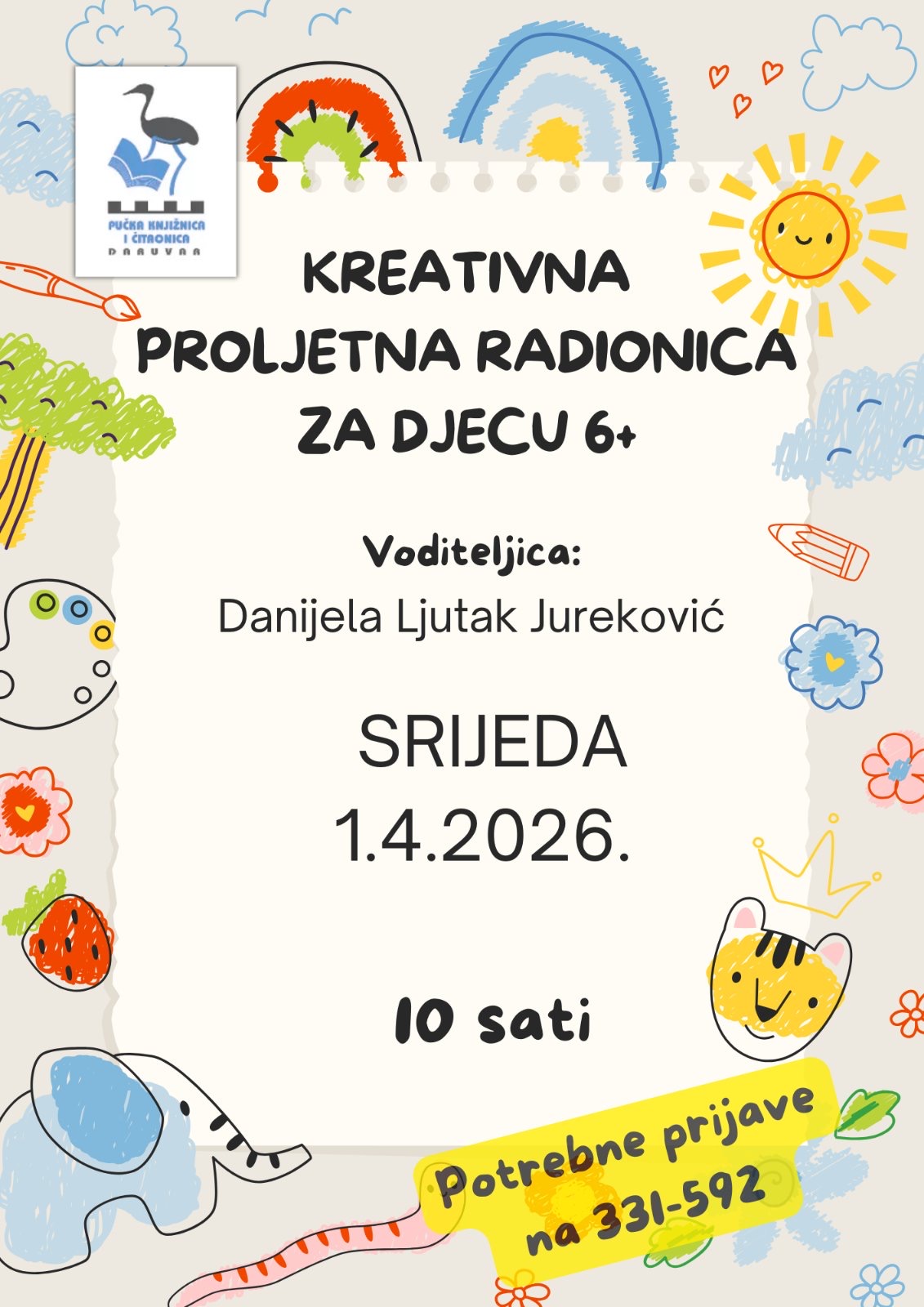 Kreativna proljetna radionica za djecu 6+